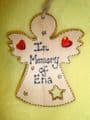 Wooden Personalised Angel Fairy Christmas Tree Hanger Decoration Star Cut Out Any Name Year